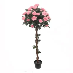 Artificial Pink Standard Rose - 120cm