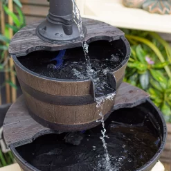 Stylish Fountain Whiskey Barrels Garden Water Feature -Garden Supplies Store 13944159 2555005845016341