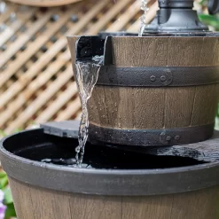 Stylish Fountain Whiskey Barrels Garden Water Feature -Garden Supplies Store 13944159 4575005844861163