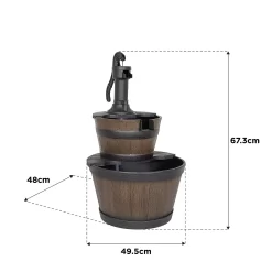 Stylish Fountain Whiskey Barrels Garden Water Feature -Garden Supplies Store 13944159 4655005845151116