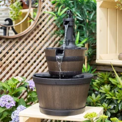 Stylish Fountain Whiskey Barrels Garden Water Feature -Garden Supplies Store 13944159 7015005844786958