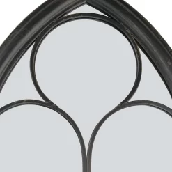 MirrorOutlet Black Somerley Chapel Arch Metal Garden Mirror - 112x61cm -Garden Supplies Store 13950556 1394987139719047