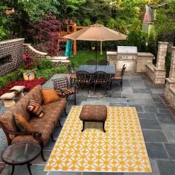 Homebase Outdoor Rug - Mustard 160x230cm -Garden Supplies Store 13953338 1144989199346799