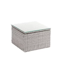 Alexandria Rattan Effect Garden Corner Sofa Set - Ash Grey -Garden Supplies Store 13971225 7715022704506515