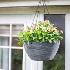 Wave Hanging Basket Charcoal - 35cm 6 Wave Hanging Basket Charcoal - 35cm -Garden Supplies Store 13973619 5855011239782385