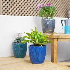 Chiswick Textured Pot Blue - 18cm -Garden Supplies Store 13973626 4685011238594907