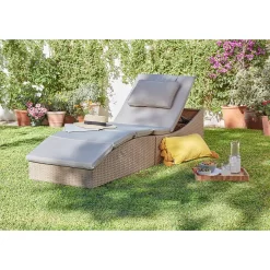 Natural Folding Rattan Sun Lounger -Garden Supplies Store 14005776 5095022649640844