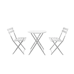 Millie Metal Bistro Set - Grey -Garden Supplies Store 14005781 2855018249611251