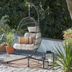 Grey Single Garden Hanging Chair -Garden Supplies Store 14005785 1595032481802891
