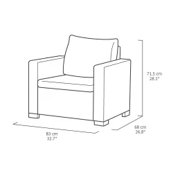 Keter California 2 Seater Outdoor Balcony Deluxe Garden Furniture Set - Graphite With Grey Cushions -Garden Supplies Store 14539592 1535041802417805