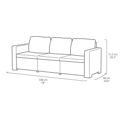 Keter California 5 Seater Outdoor Garden Furniture Sofa And Lounge Set - Graphite With Grey Cushions -Garden Supplies Store 14539594 1725041802489655